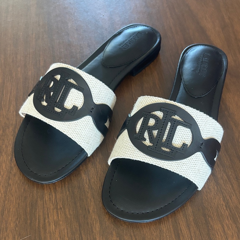 Ralph Lauren Black and White Women's Sandals